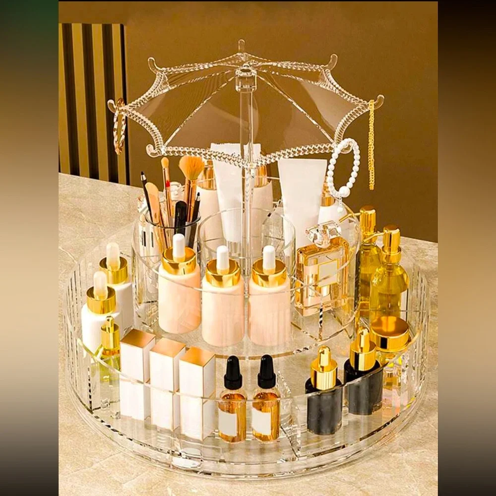 Umbrella Make-Up Organizer, Multi-level makeup organizer, Glam Makeup Oranizer